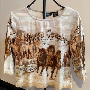 Take Two Horse Country WWestern Sequin Top Women’s XL Festival Rodeo